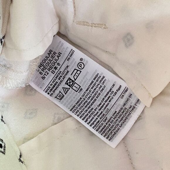 1404 Gap Skinny Ankle Size 8 Cream and Gray Diamond Pants NWOT - Picture 7 of 9